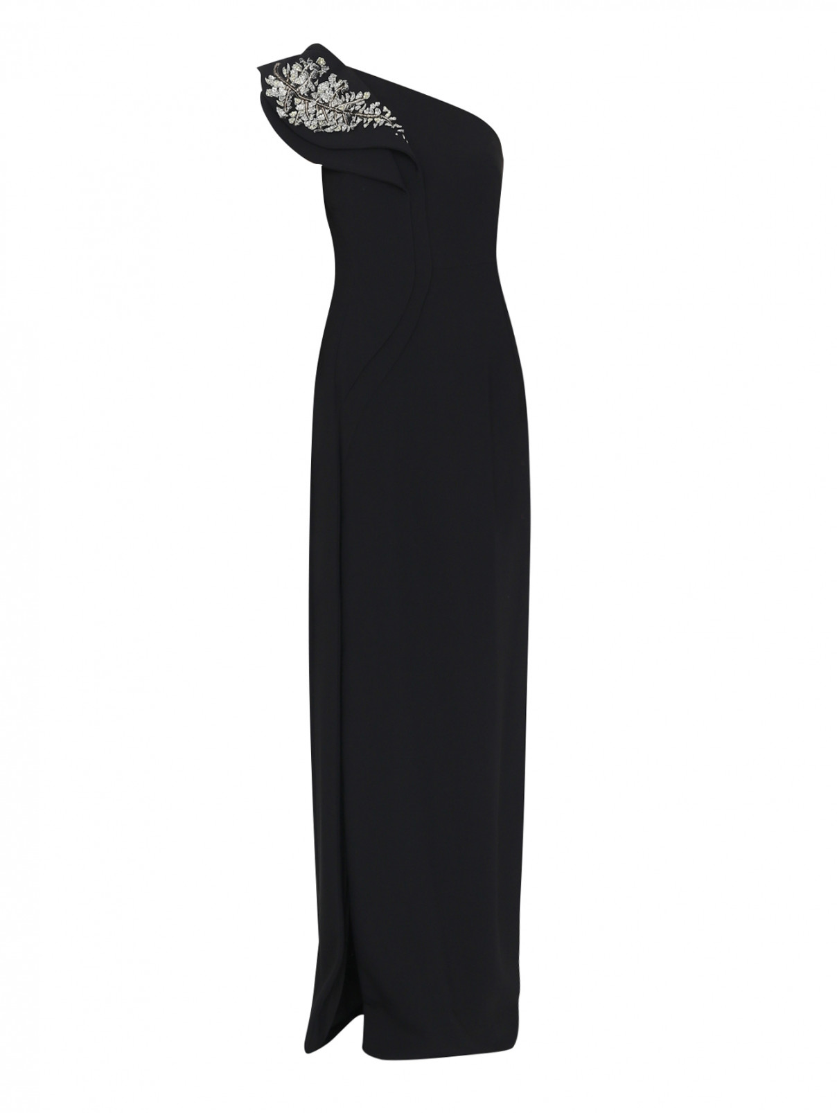 Платье из вискозы с вышивкой пайетками Antonio Berardi  –  Общий вид  – Цвет:  Черный