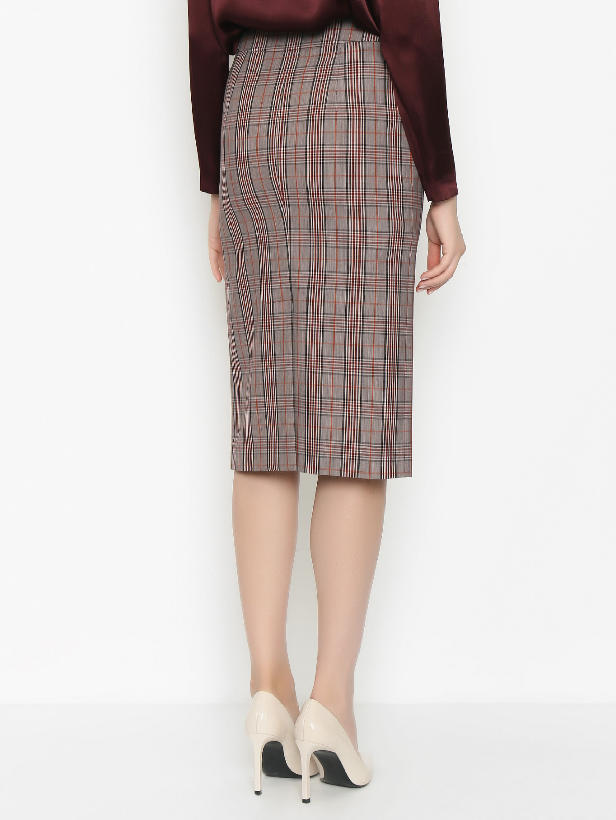 Юбка-карандаш в клетку Alberta Ferretti  –  МодельВерхНиз1  – Цвет:  Узор