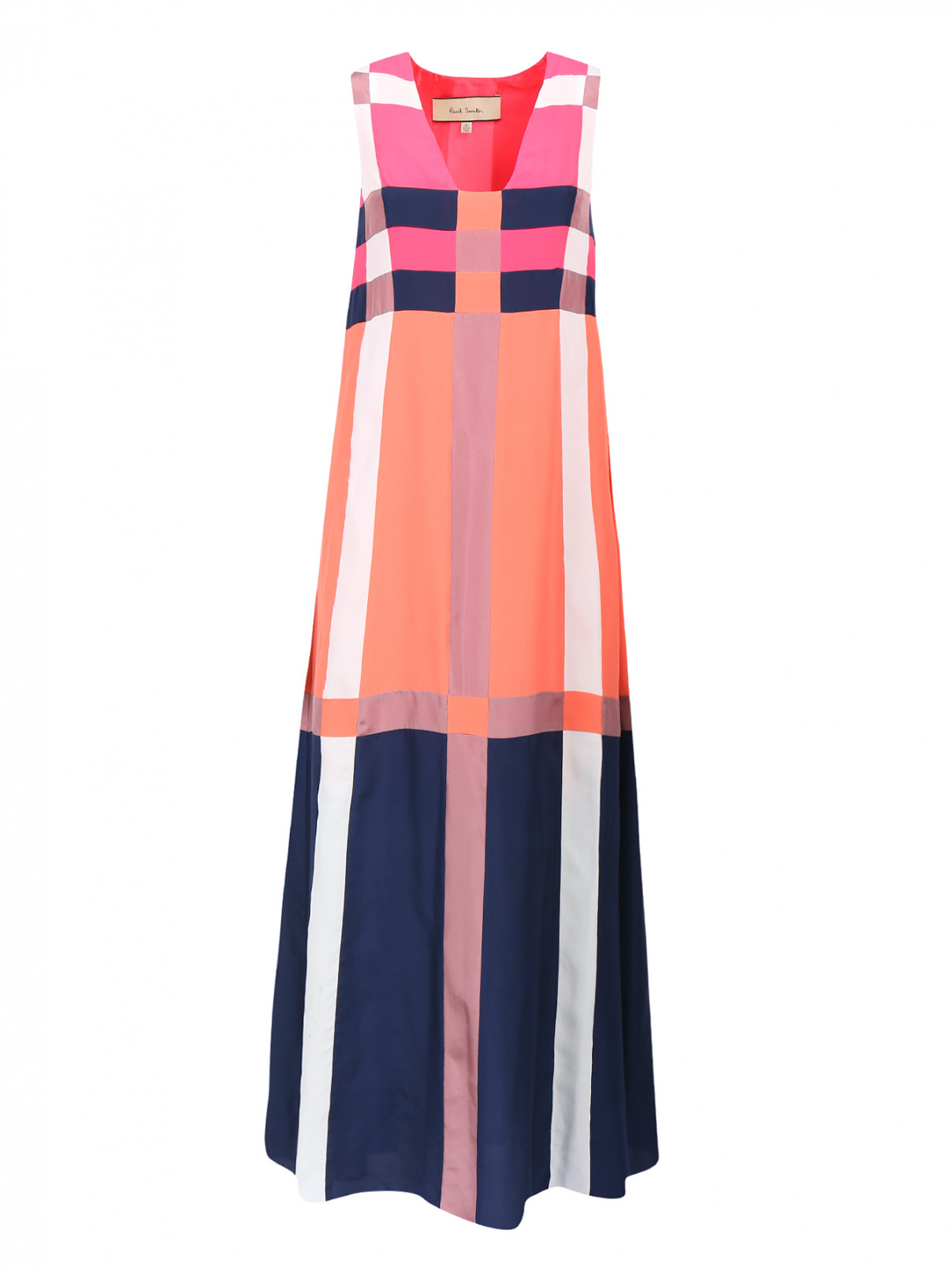 Платье из смешанного шелка с узором "клетка" Paul Smith  –  Общий вид  – Цвет:  Узор
