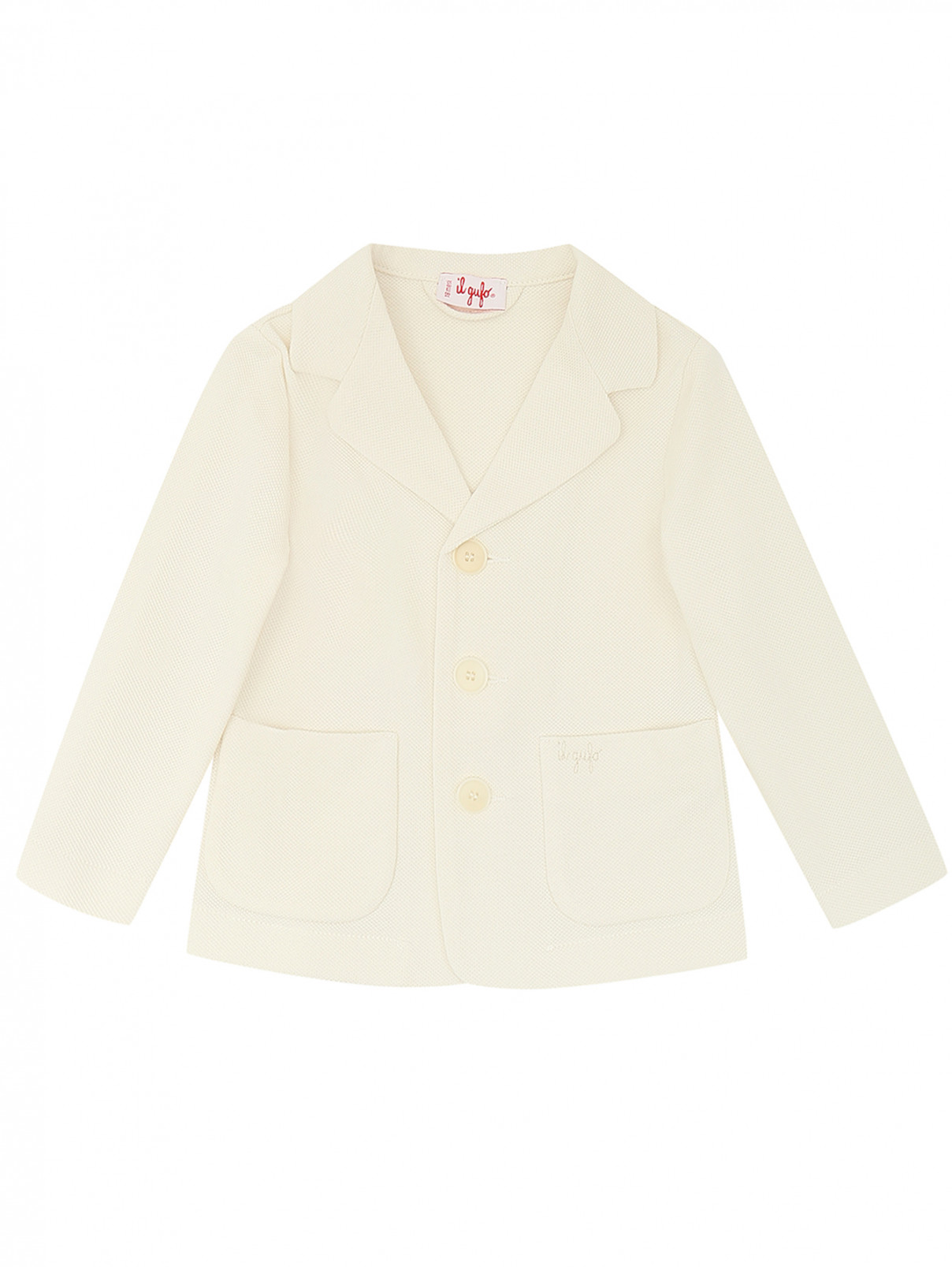 Однобортный пиджак из хлопка Il Gufo  –  Общий вид  – Цвет:  Белый