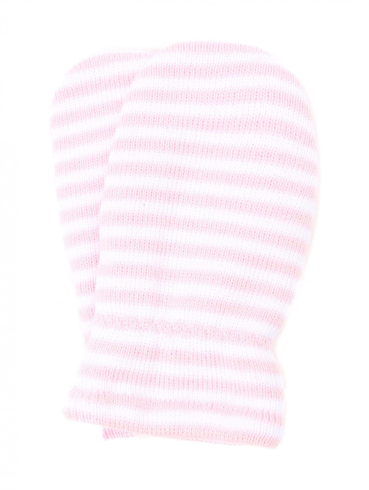 Варежки из хлопка с узором "полоска" Maximo  –  Общий вид  – Цвет:  Розовый