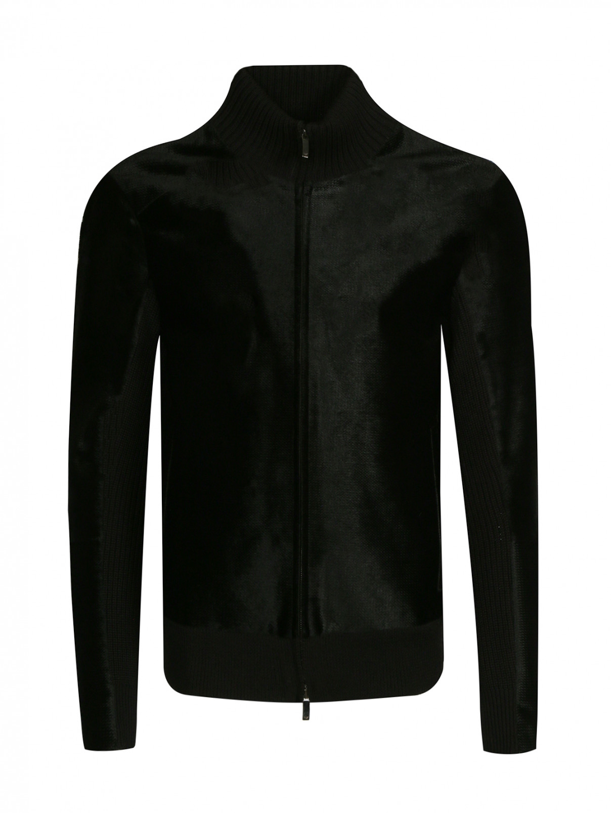 Куртка из шерсти на молнии Emporio Armani  –  Общий вид  – Цвет:  Черный