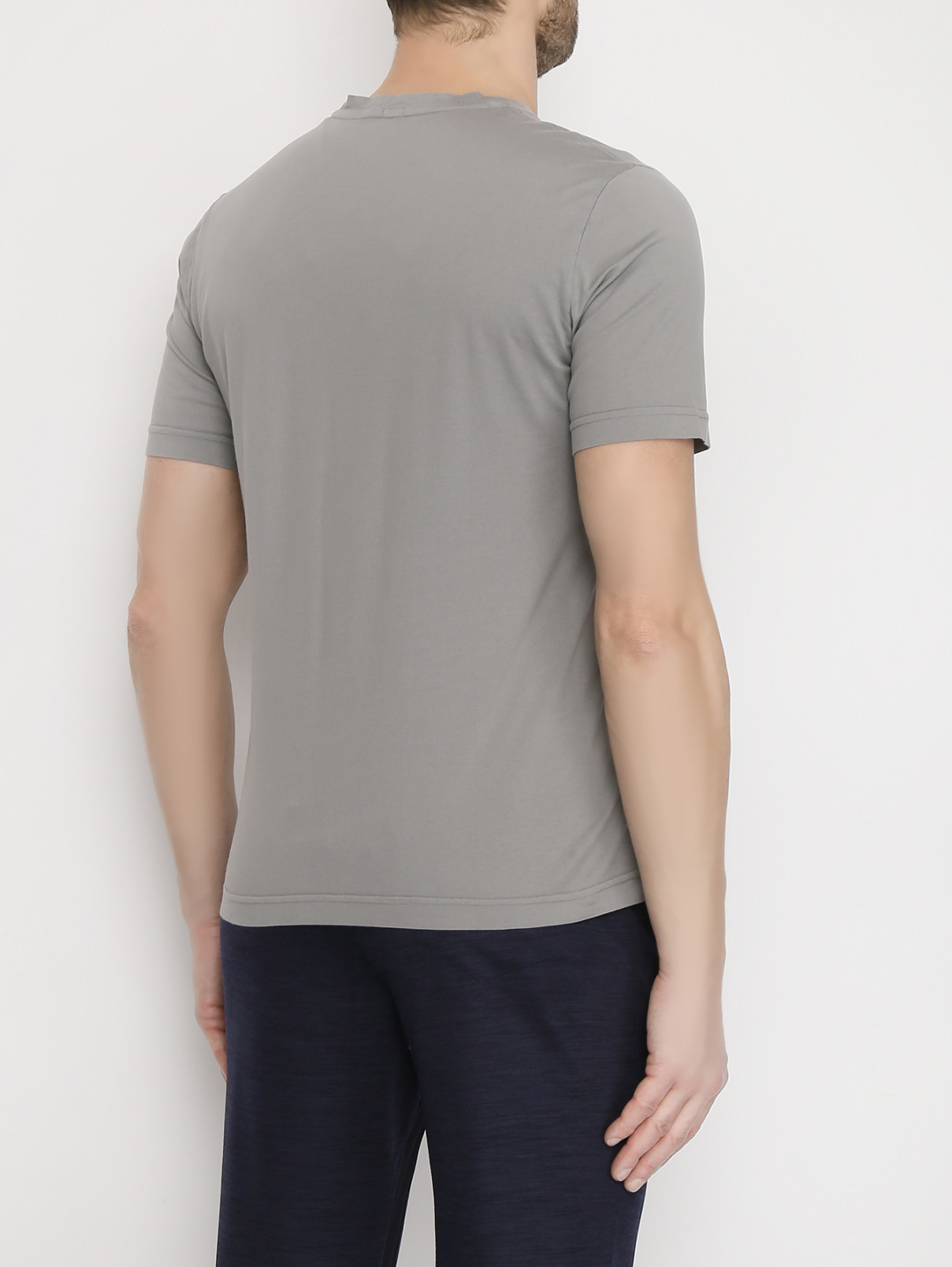 Базовая футболка из хлопка Capobianco  –  МодельВерхНиз1  – Цвет:  Серый