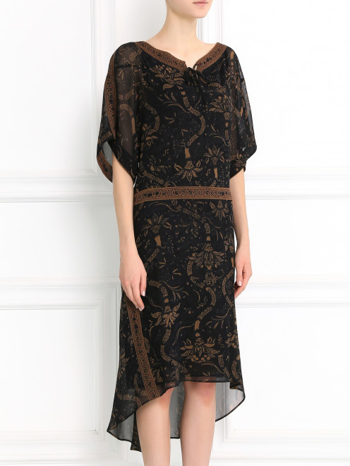 Платье-миди из шелка с асимметричным подолом Barbara Bui - Модель Верх-Низ