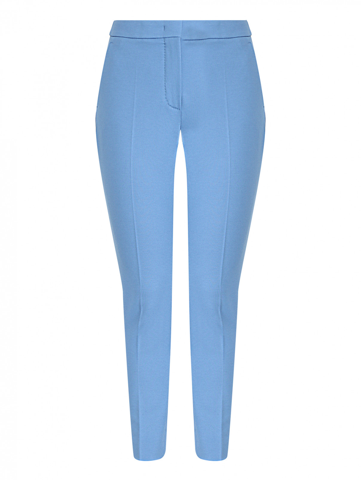 Укороченные брюки с карманами Max Mara  –  Общий вид  – Цвет:  Синий