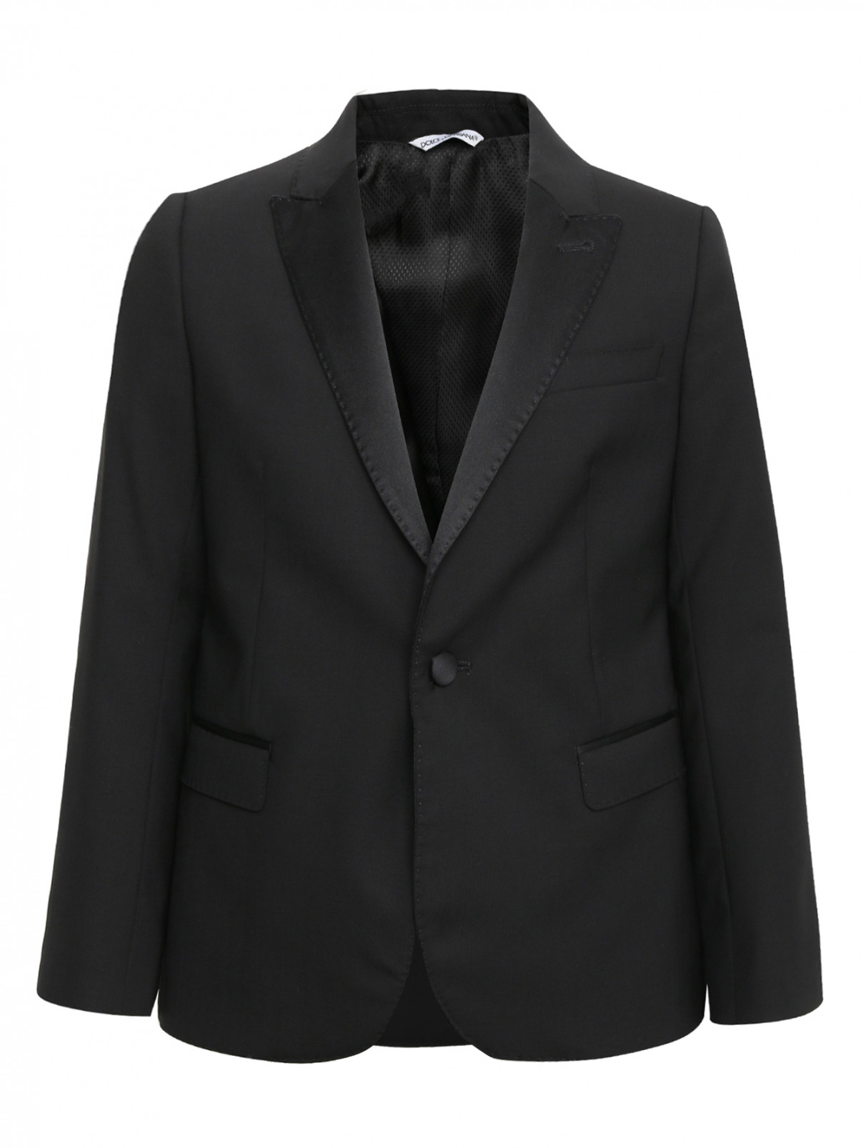Пиджак из смешанной шерсти Dolce & Gabbana  –  Общий вид  – Цвет:  Черный
