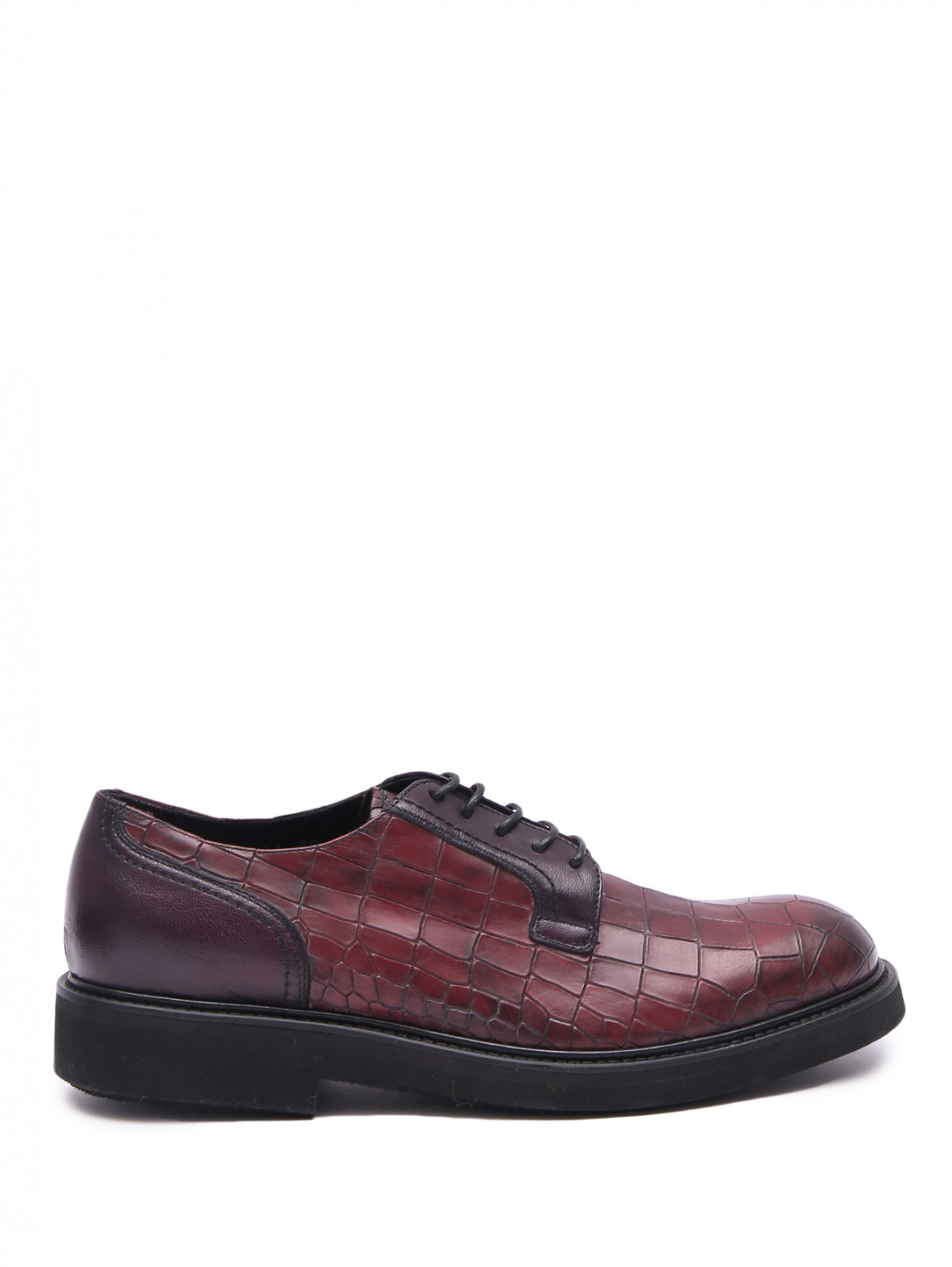 Туфли из фактурной кожи на шнурках Gianfranco Butteri  –  Обтравка2  – Цвет:  Красный