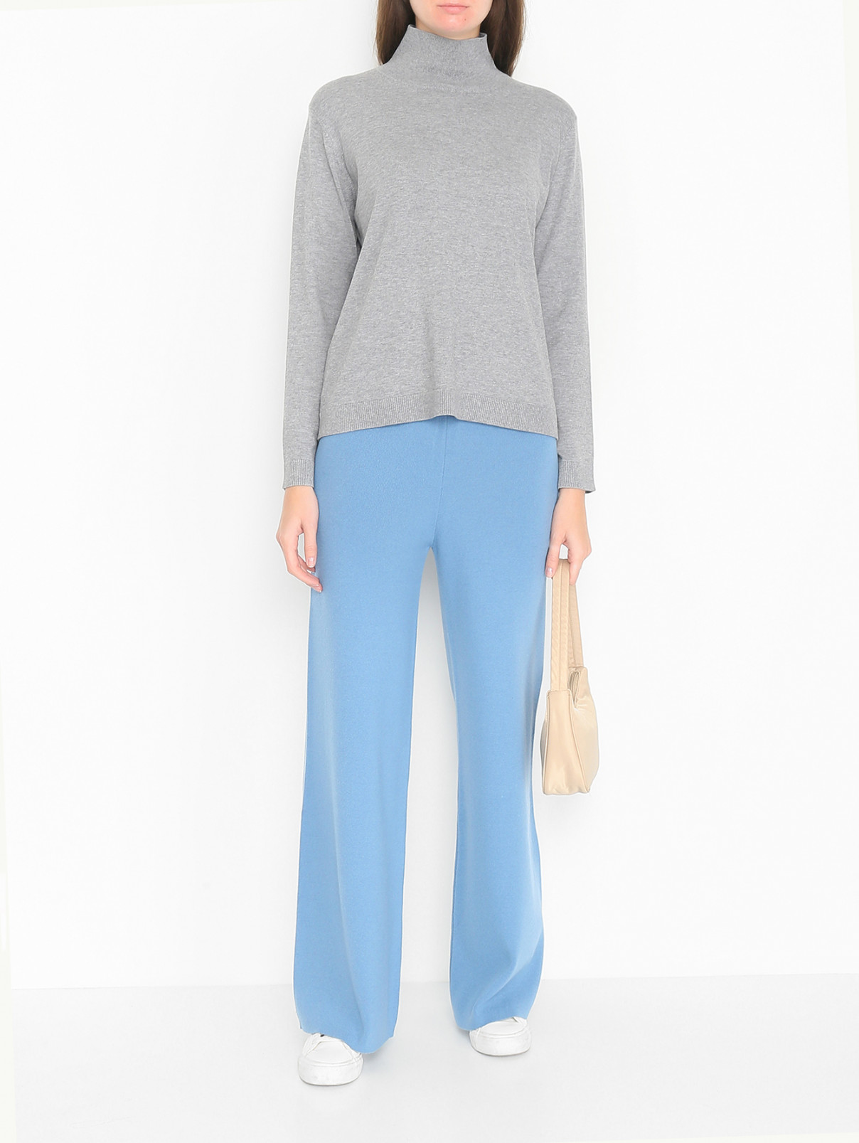 Трикотажные брюки широкого кроя Shade  –  МодельОбщийВид  – Цвет:  Синий
