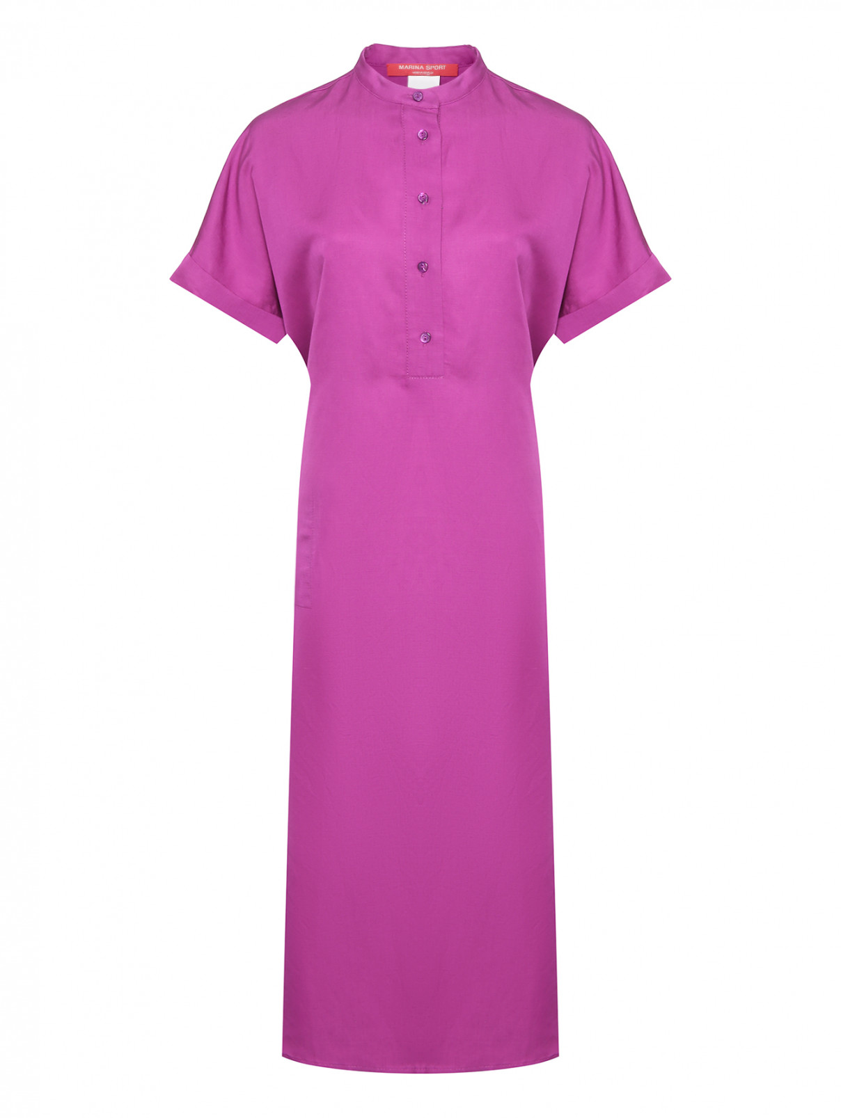 Платье прямого кроя с карманами Marina Rinaldi  –  Общий вид  – Цвет:  Фиолетовый