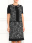 Платье-мини из шерсти с короткими рукавами Alberta Ferretti  –  Модель Верх-Низ