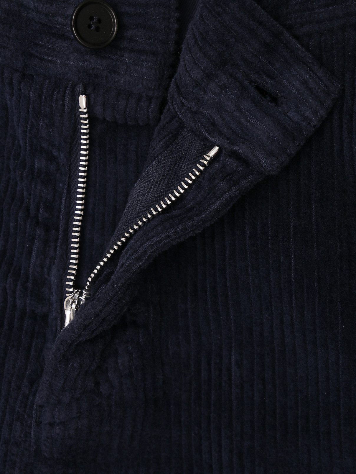 Прямые брюки из крупного вельвета Il Gufo  –  Деталь1  – Цвет:  Синий