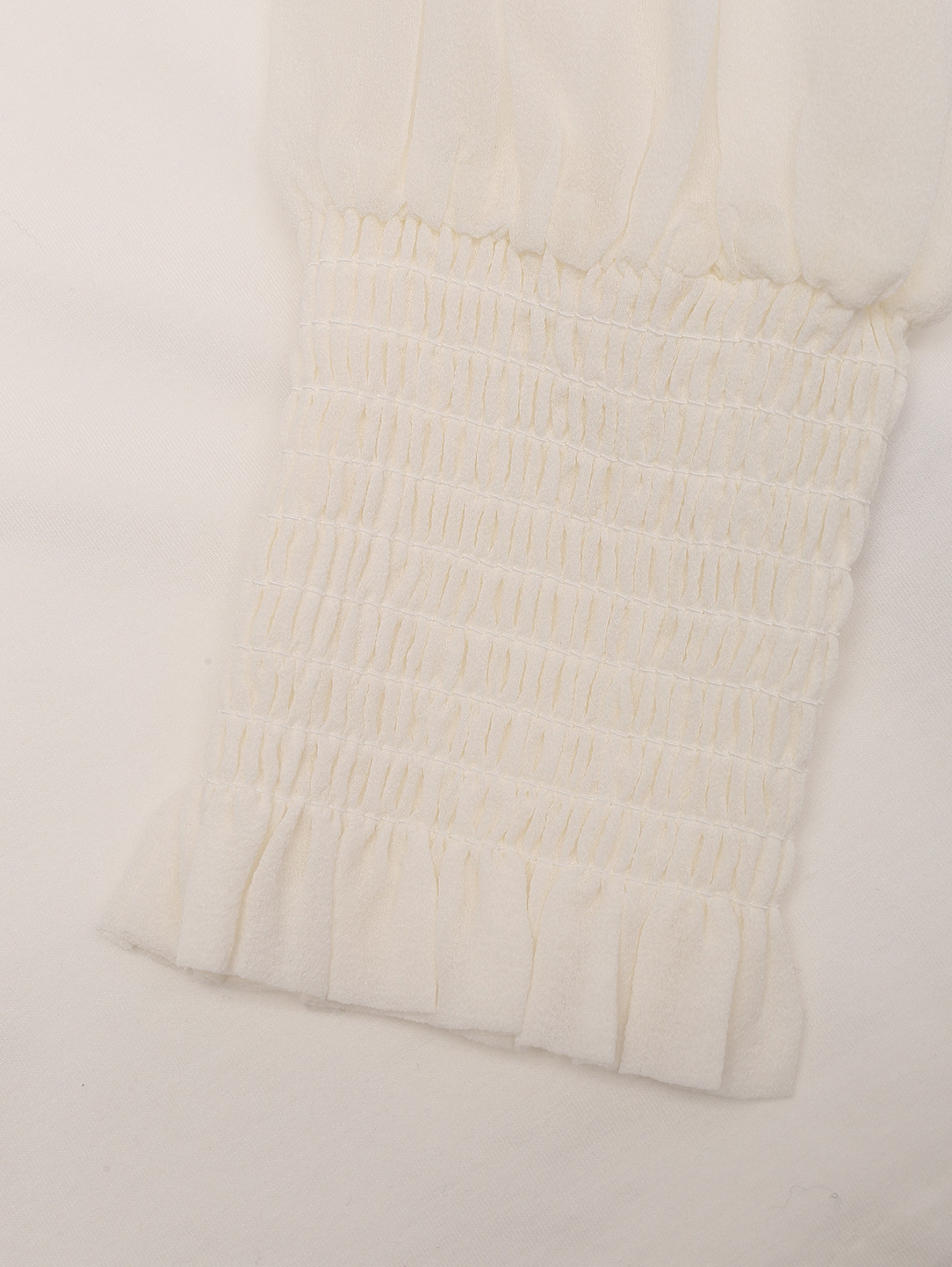 Комбинированная блуза с воланами Dorothee Schumacher  –  Деталь1  – Цвет:  Белый