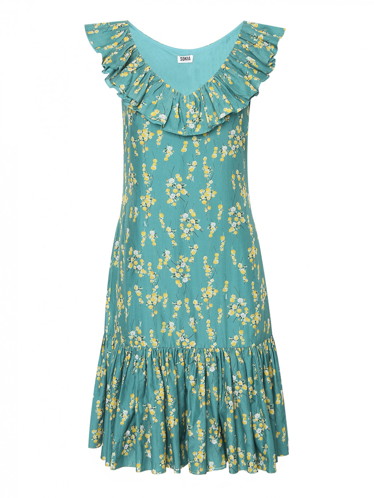 Платье-мини с узором без рукавов Sonia Rykiel  –  Общий вид  – Цвет:  Узор