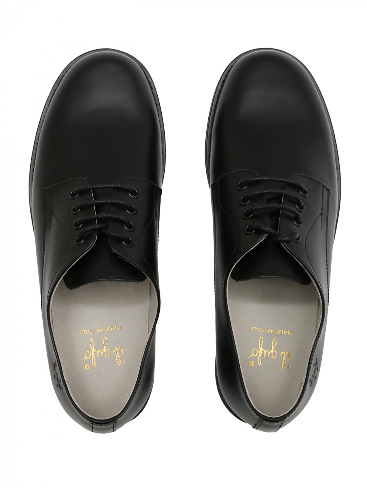 Кожаные полуботинки на шнуровке Il Gufo  –  Обтравка4  – Цвет:  Черный