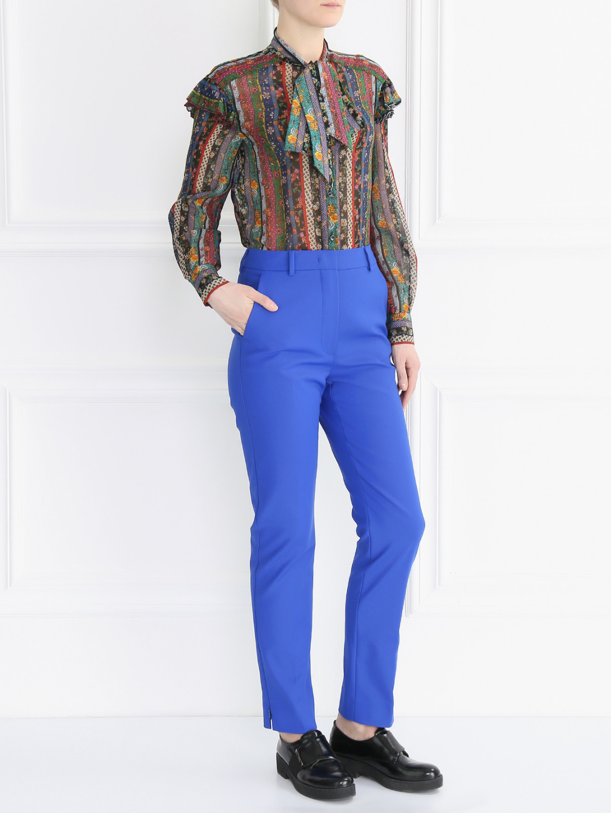 Блуза с длинным рукавом из шелка с узором Philosophy di Lorenzo Serafini  –  Модель Общий вид  – Цвет:  Узор