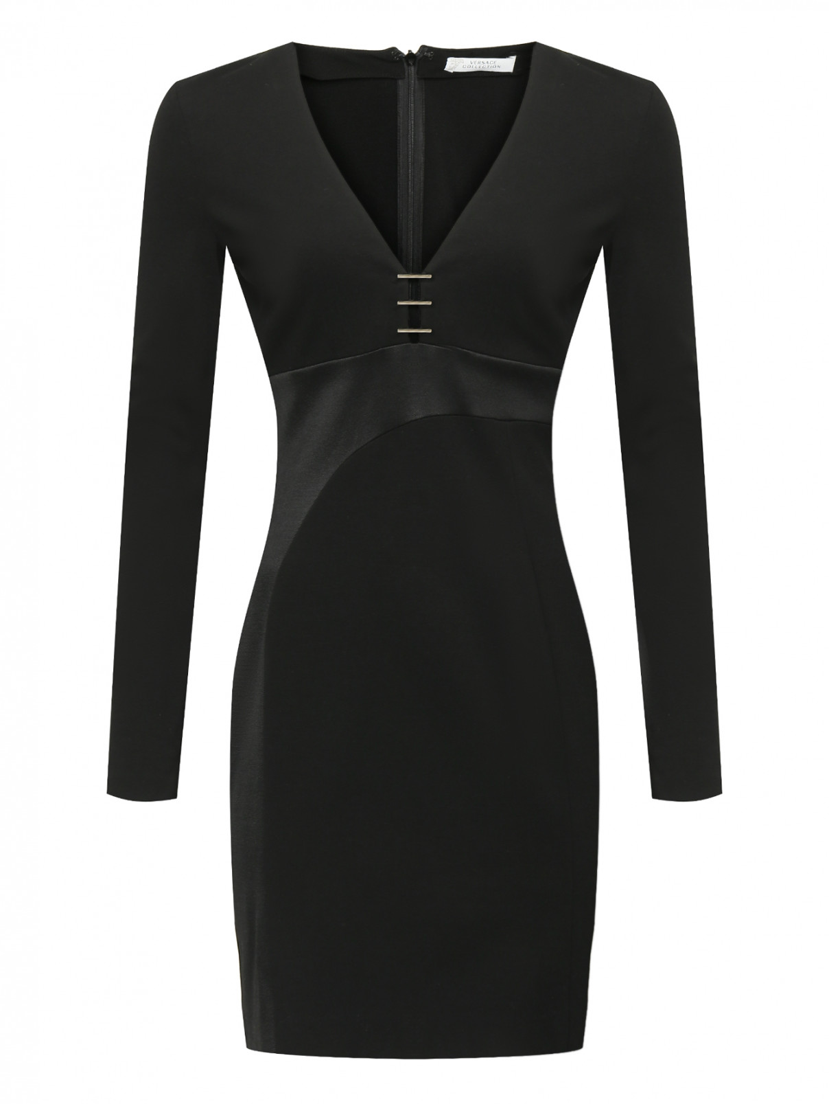 Платье с глубоким вырезом Versace Collection  –  Общий вид  – Цвет:  Черный