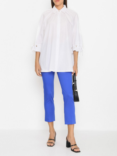 Брюки из хлопка зауженного кроя Weekend Max Mara - МодельОбщийВид