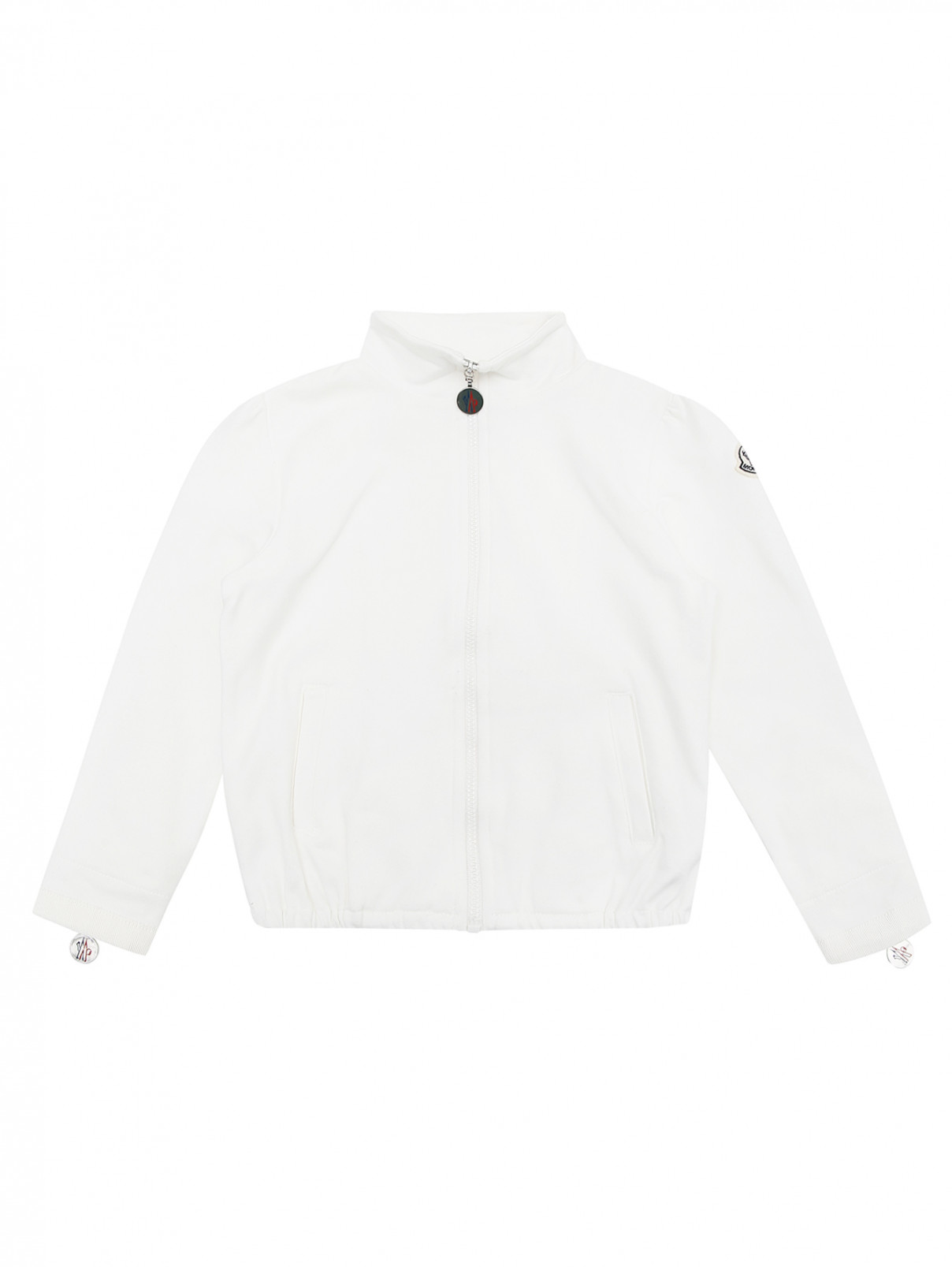 Толстовка трикотажная с карманами Moncler  –  Общий вид  – Цвет:  Белый
