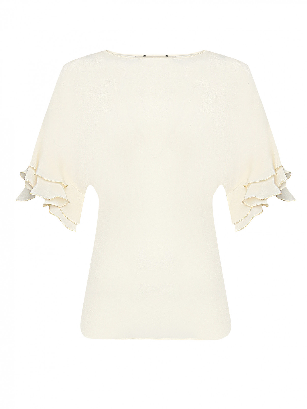 Блуза из шелка с оборками на рукавах TWINSET  –  Общий вид