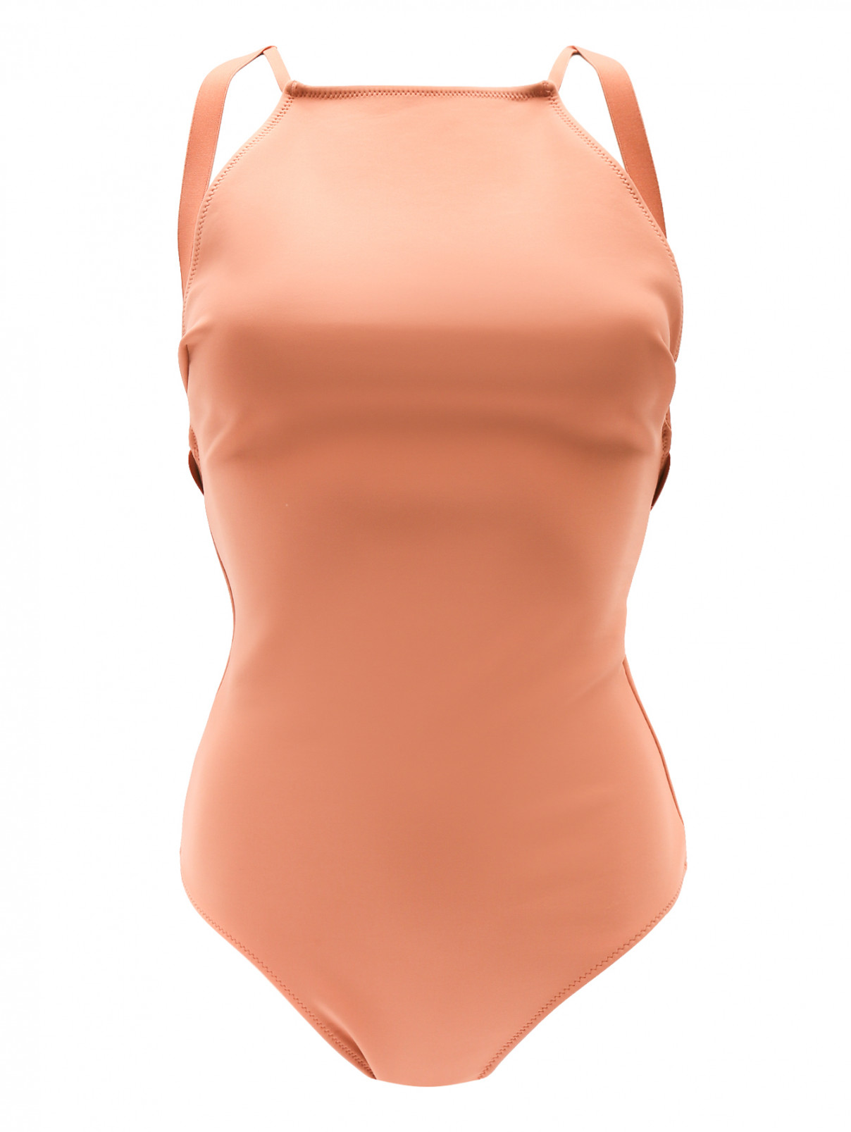 Купальник слитный с открытой спиной Calvin Klein  –  Общий вид  – Цвет:  Розовый