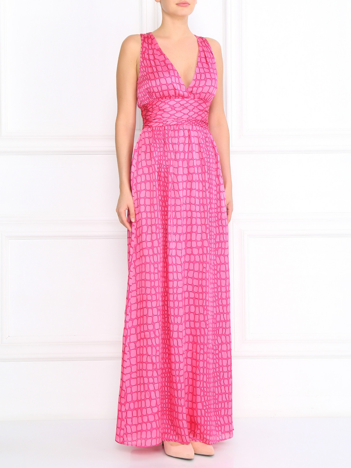 Платье-макси из шелка Moschino Cheap&Chic  –  Модель Общий вид  – Цвет:  Розовый