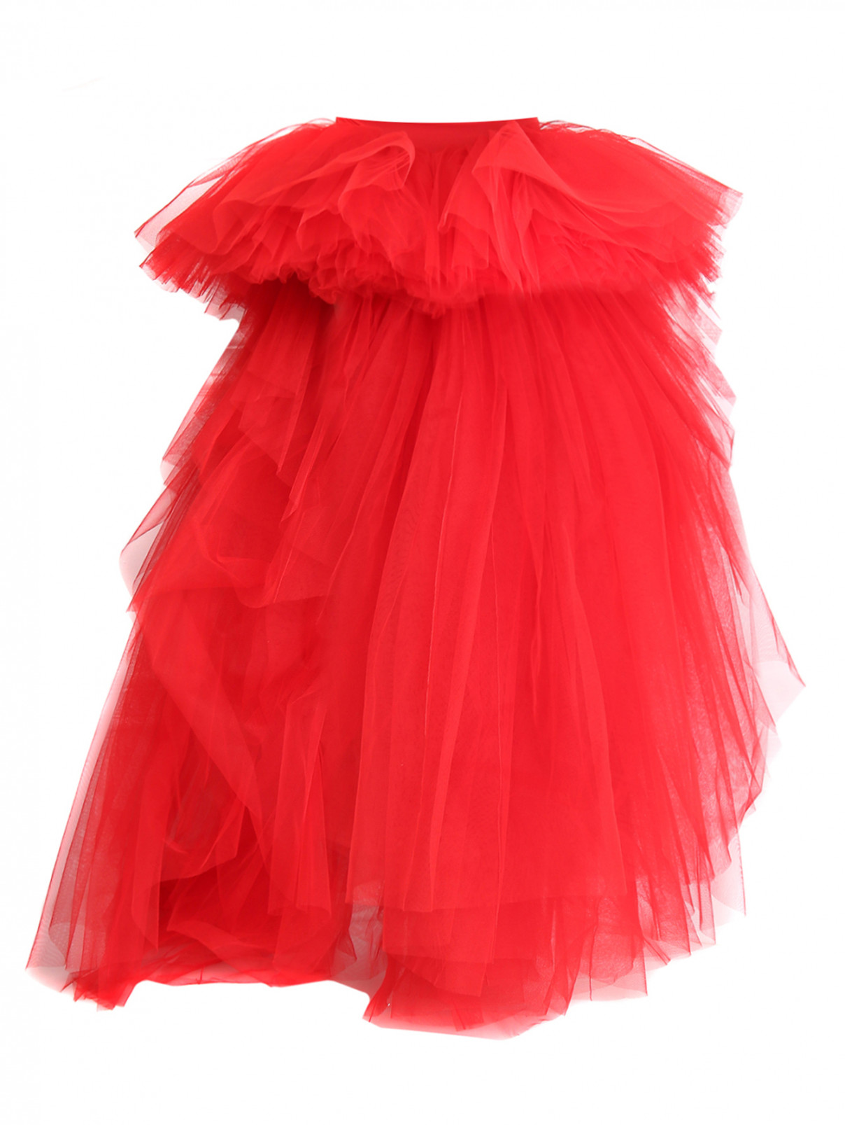 Юбка-пачка ассиметричного кроя Moschino Couture  –  Общий вид  – Цвет:  Красный