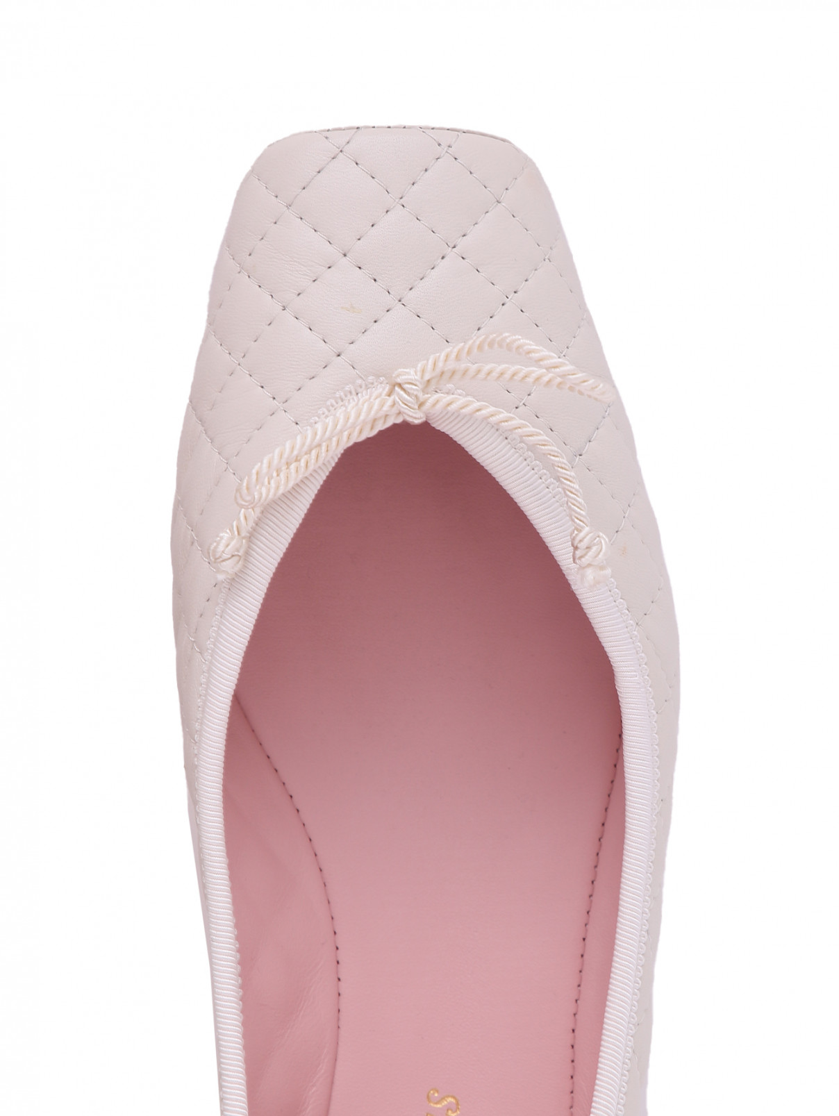 Стеганые балетки с бантом Pretty Ballerinas  –  Обтравка3  – Цвет:  Белый
