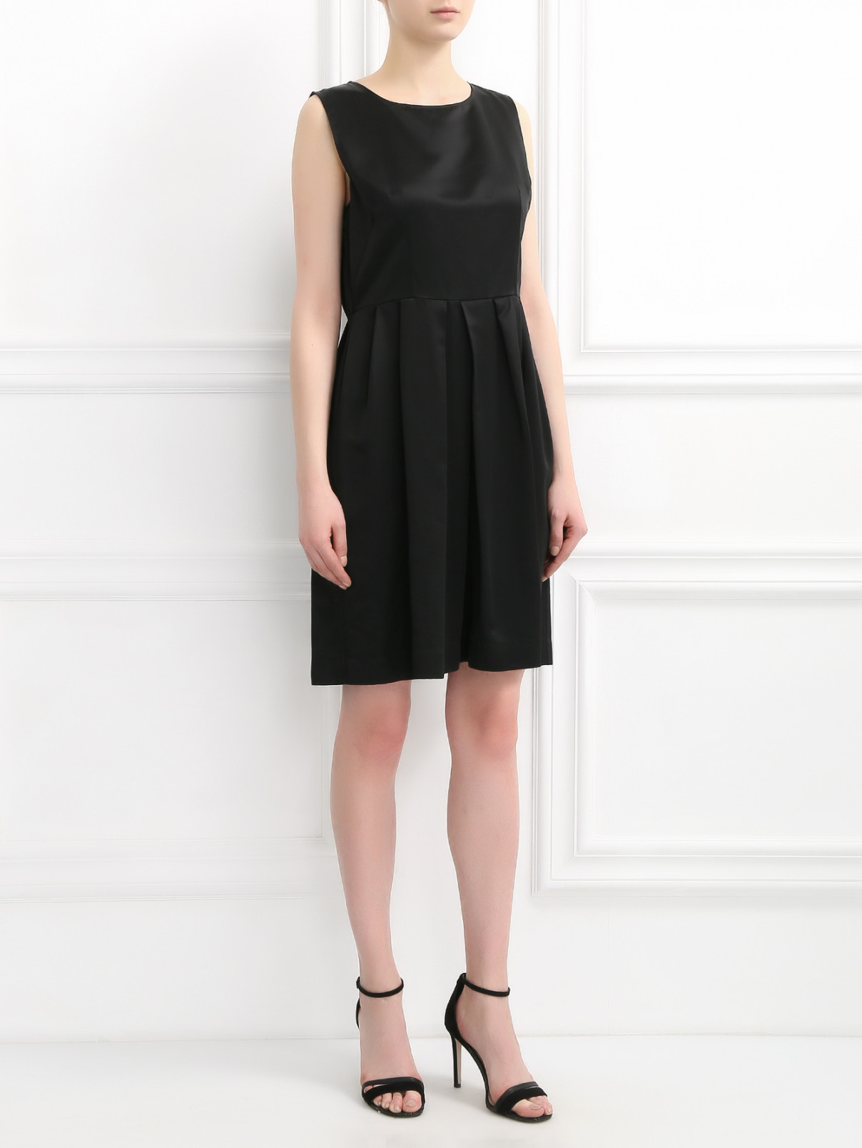 Платье-мини без рукавов Antonio Marras  –  Модель Общий вид  – Цвет:  Черный