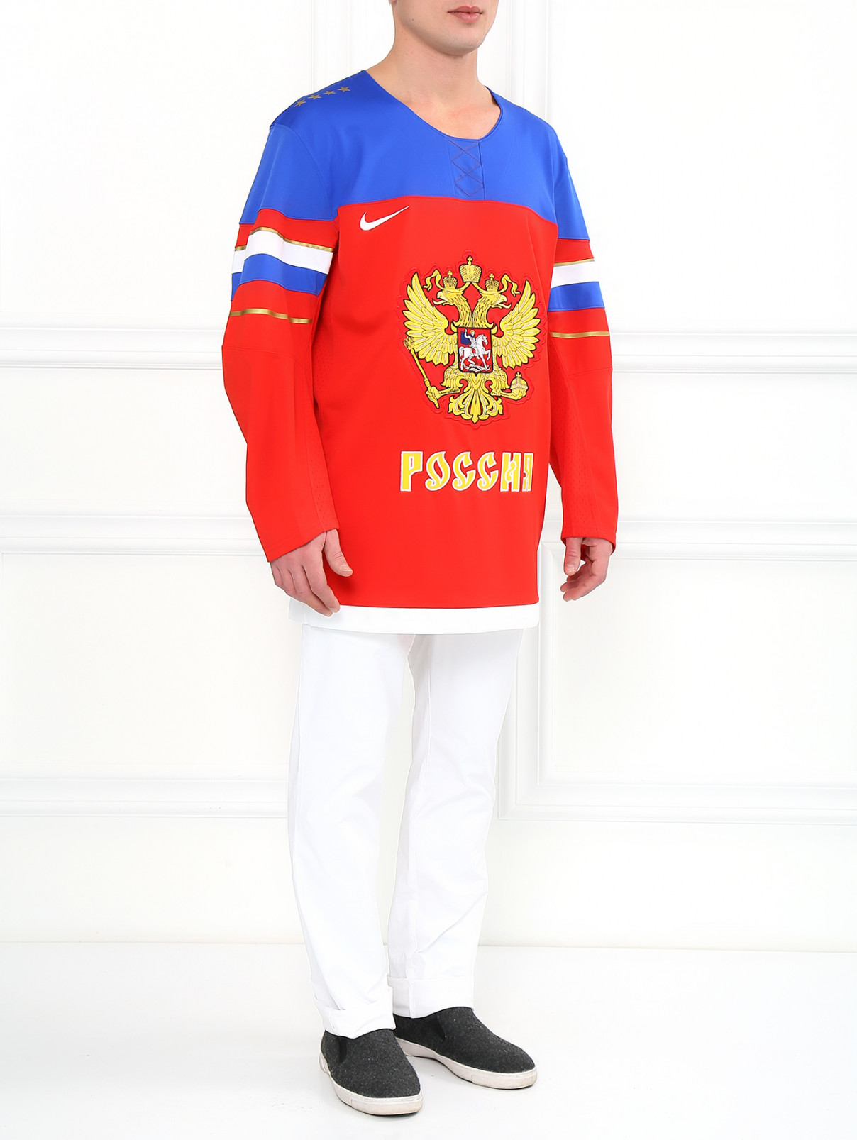 Лонгслив с принтом Sochi 2014  –  Модель Общий вид  – Цвет:  Красный