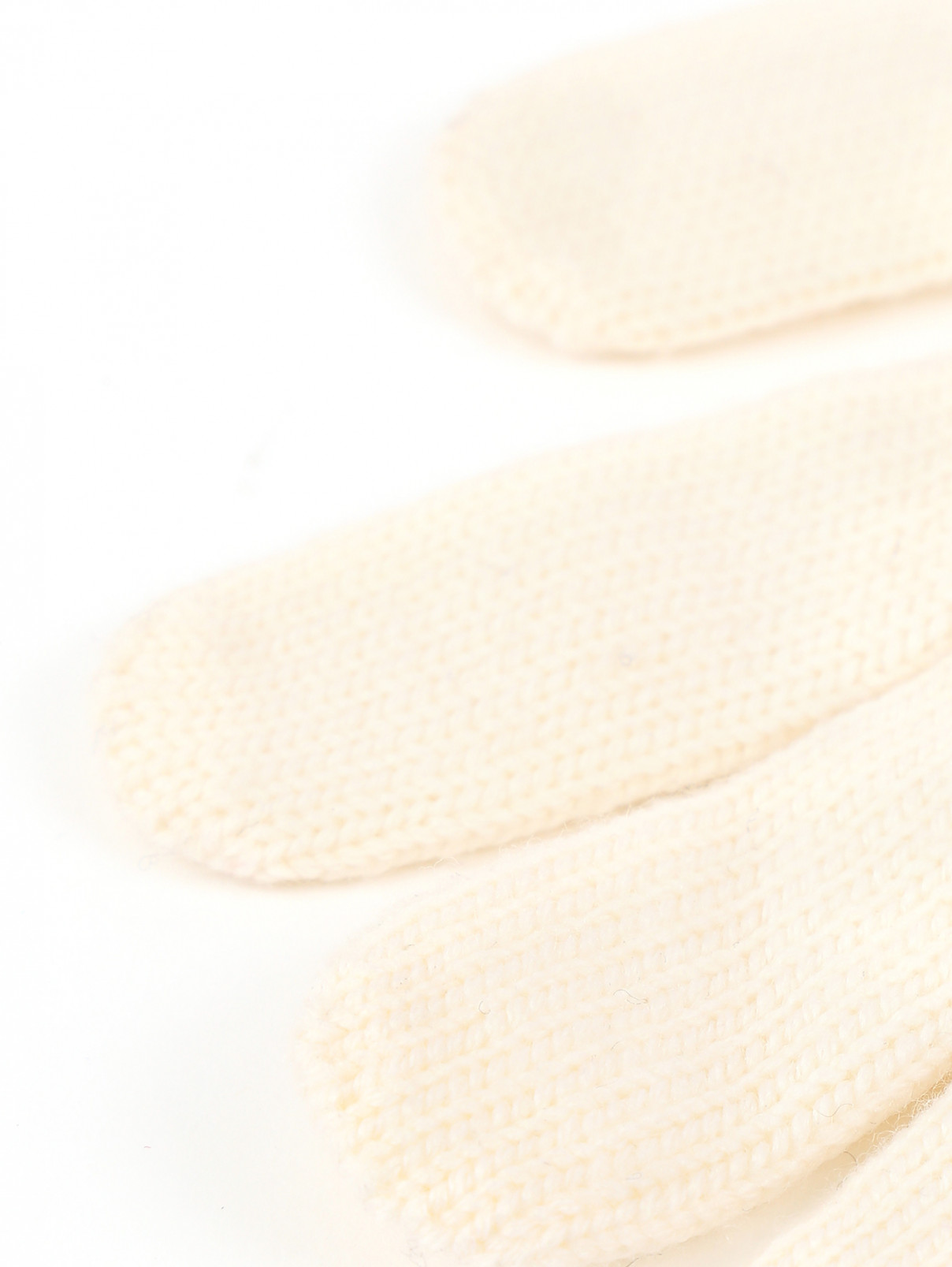 Перчатки из шерсти с меховой отделкой I Pinco Pallino  –  Деталь  – Цвет:  Белый