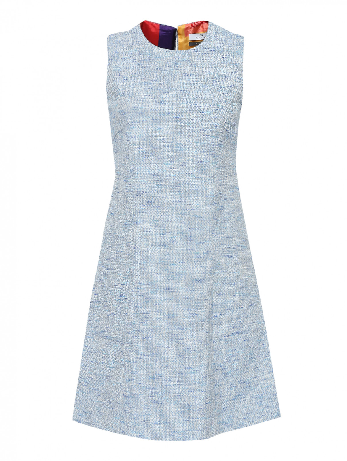 Платье из хлопка, с накладными карманами Paul Smith  –  Общий вид  – Цвет:  Синий