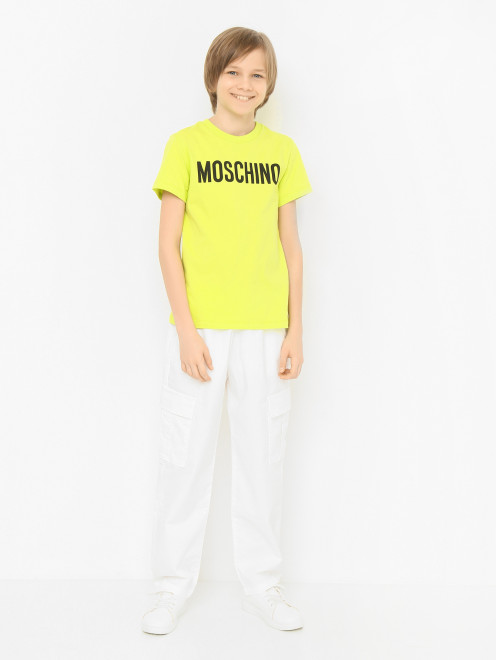 Футболка с контрастным принтом Moschino - МодельОбщийВид