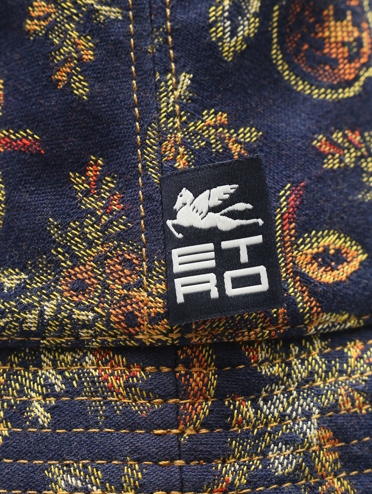 Панама из денима с узором ягоды Etro  –  Деталь  – Цвет:  Синий