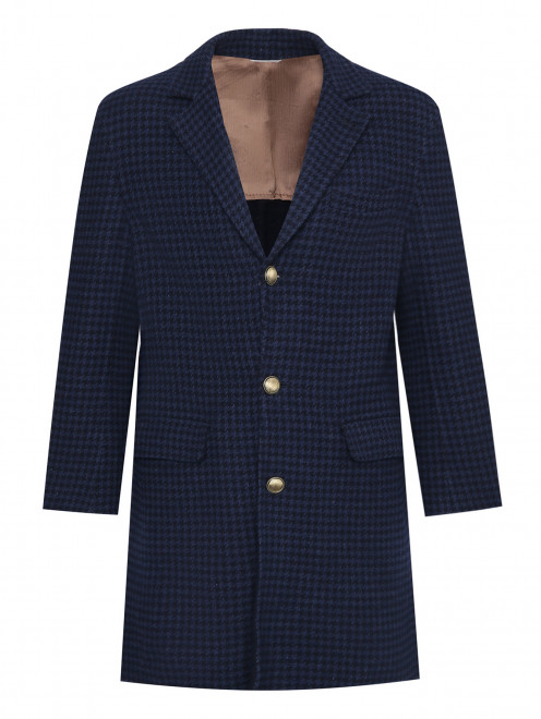 Пальто из смешанной шерсти с узором Brunello Cucinelli - Общий вид
