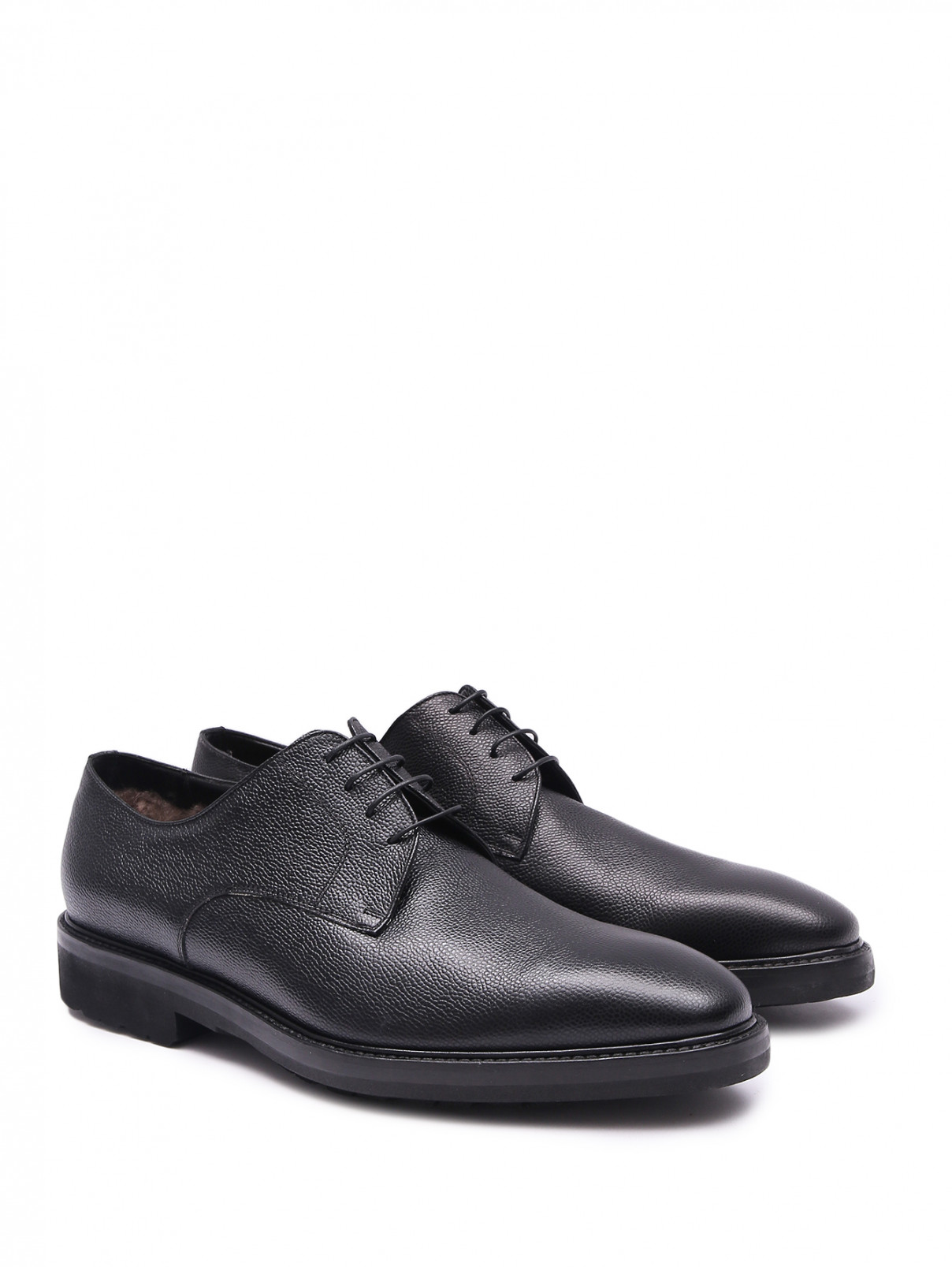 Утепленные туфли из кожи Stemar  –  Общий вид  – Цвет:  Черный