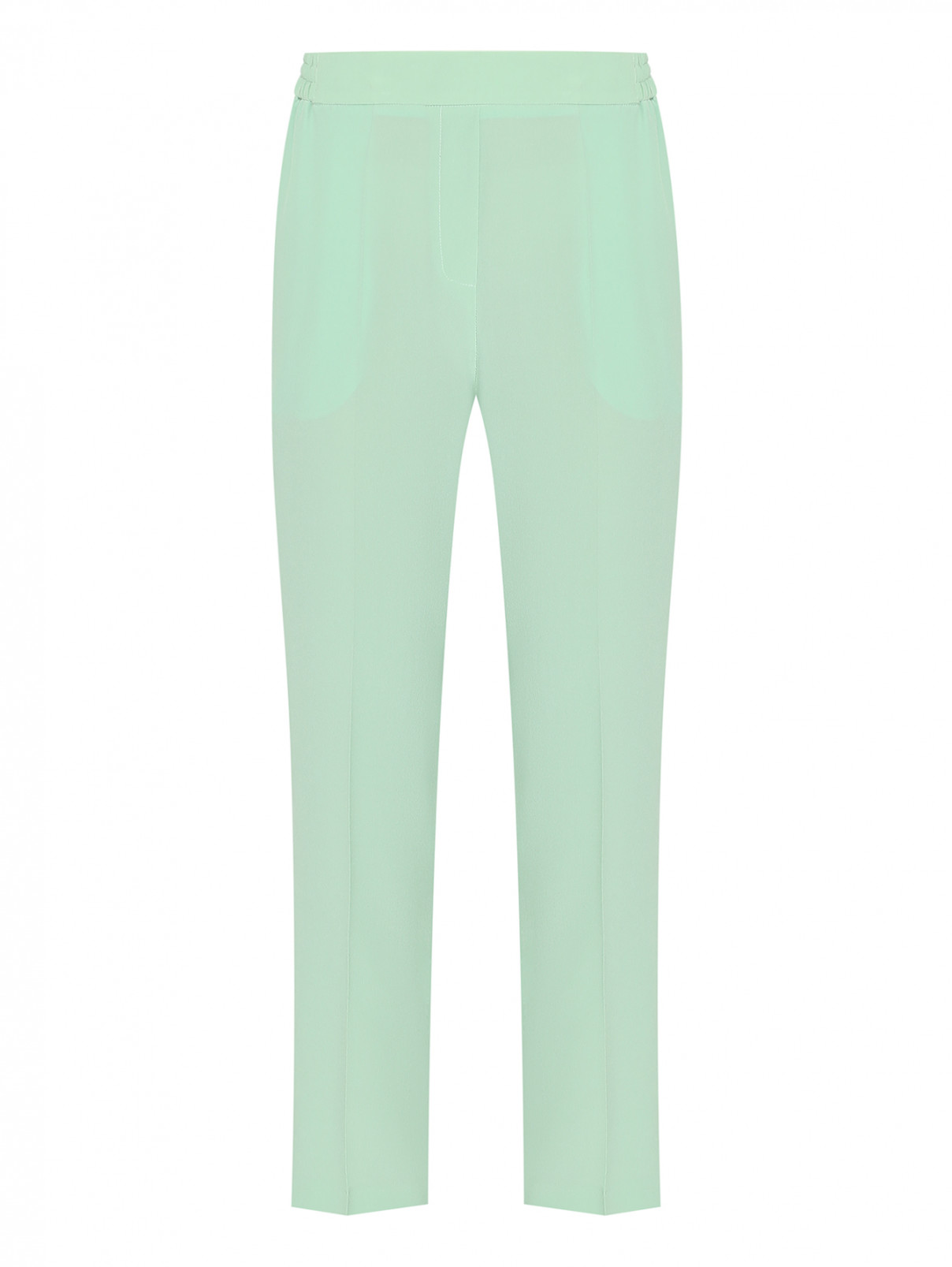 Укороченные брюки из шелка на резинке Etro  –  Общий вид  – Цвет:  Зеленый