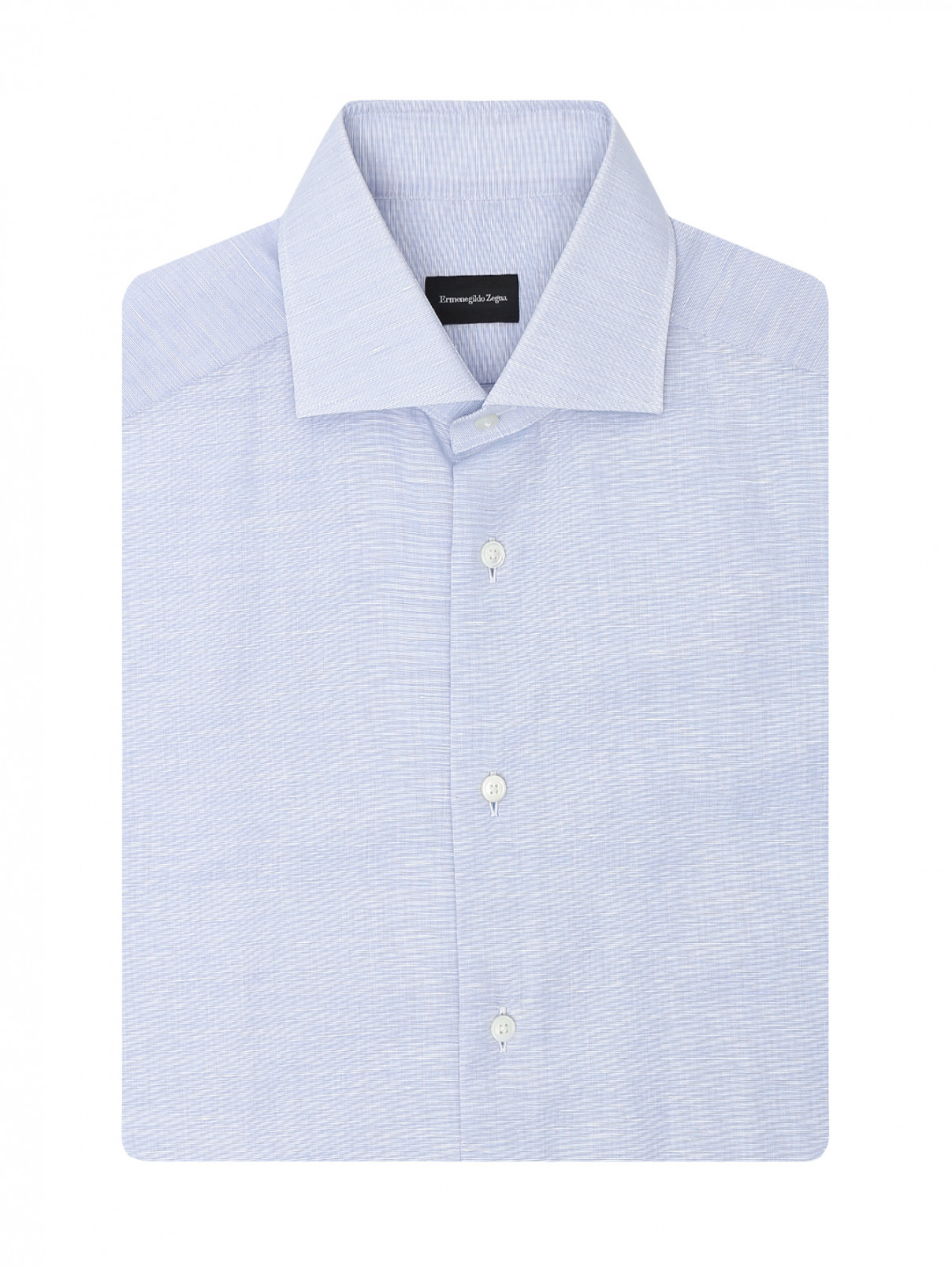 Рубашка из льна Ermenegildo Zegna  –  Общий вид  – Цвет:  Синий