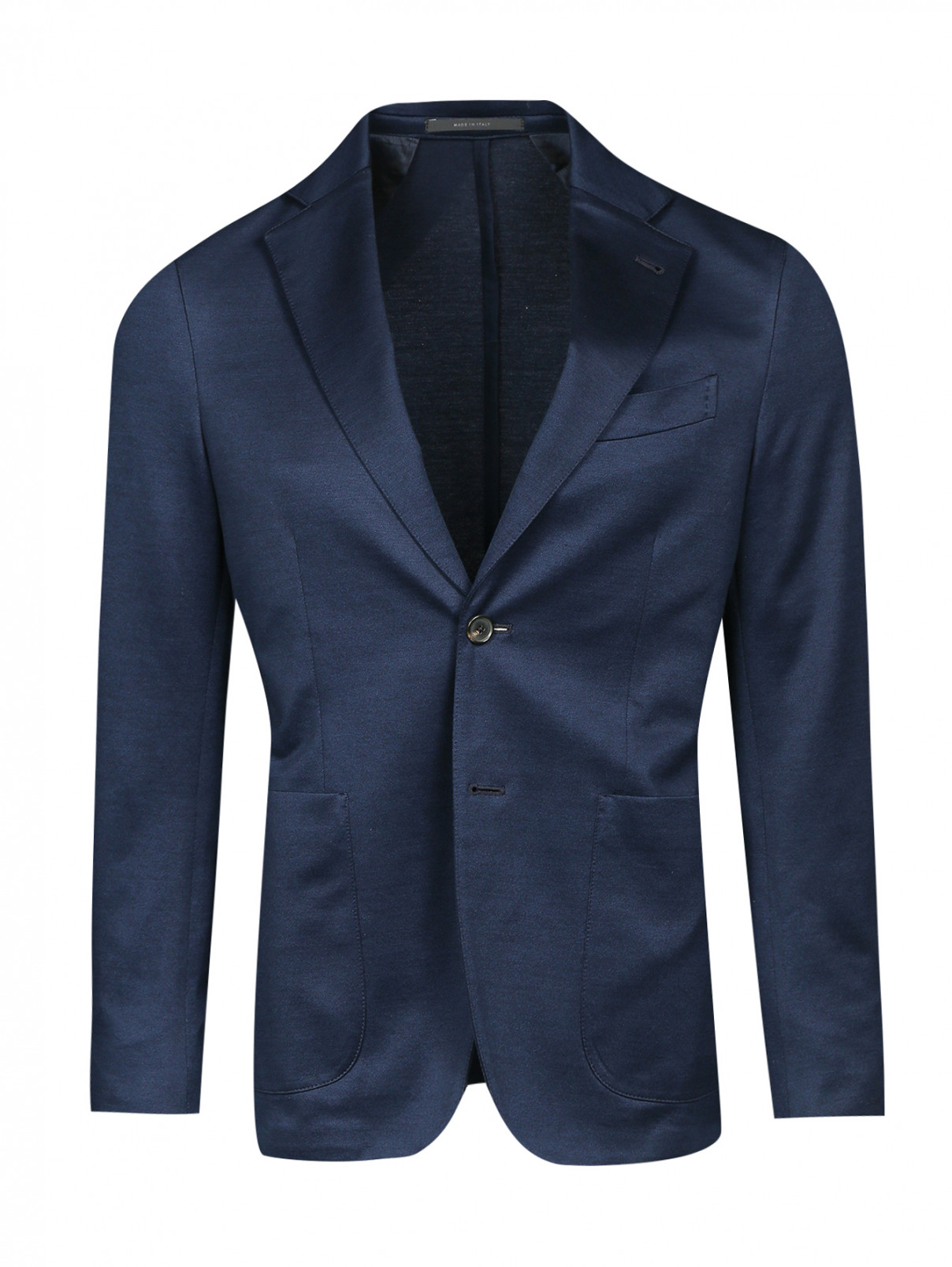 Пиджак однобортный из хлопка Pal Zileri  –  Общий вид  – Цвет:  Синий