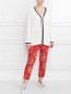 Укороченные джинсы с цветочным узором Marina Sport  –  МодельОбщийВид