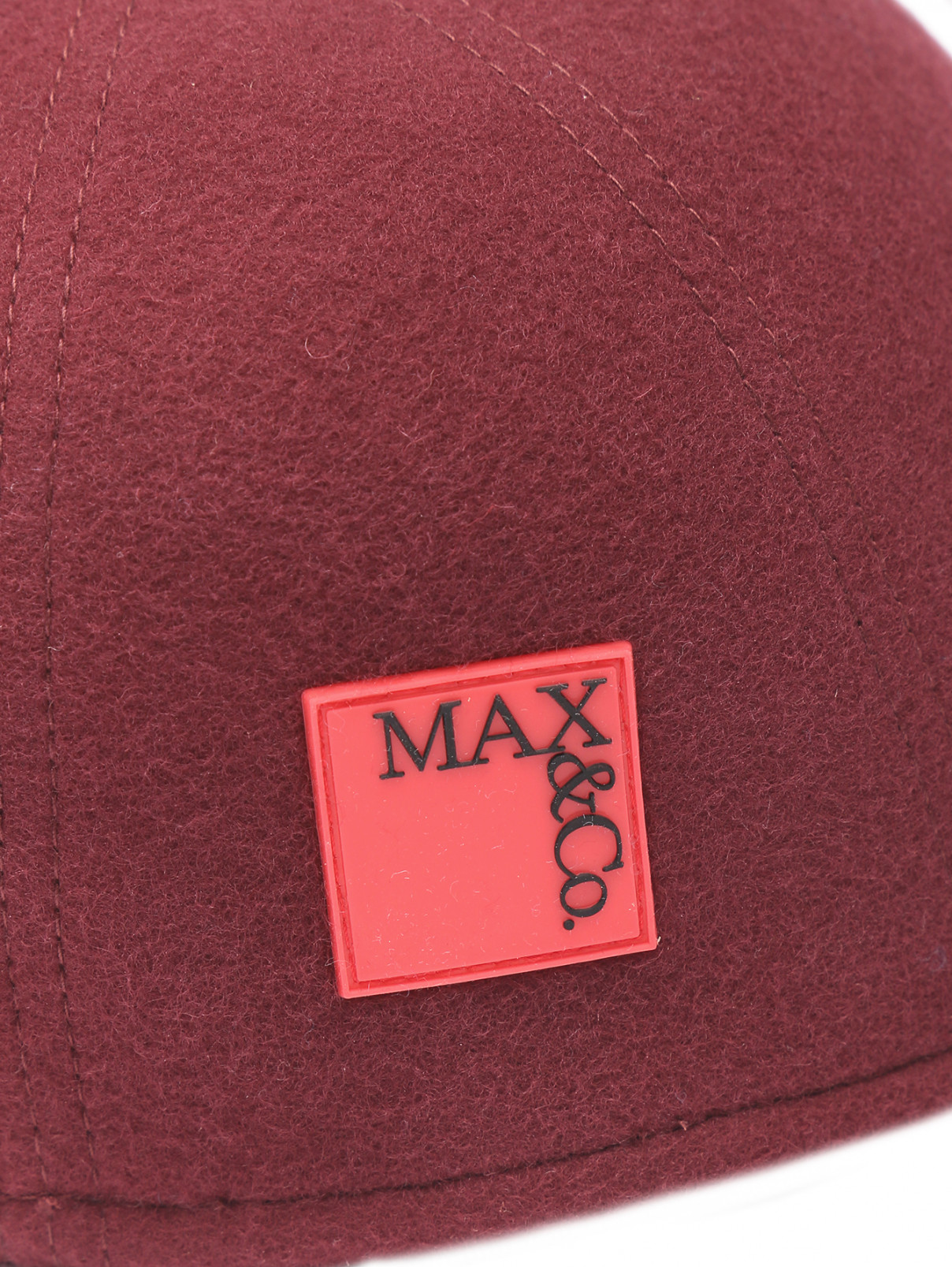 Однотонная кепка из шерсти Max&Co  –  Деталь  – Цвет:  Красный