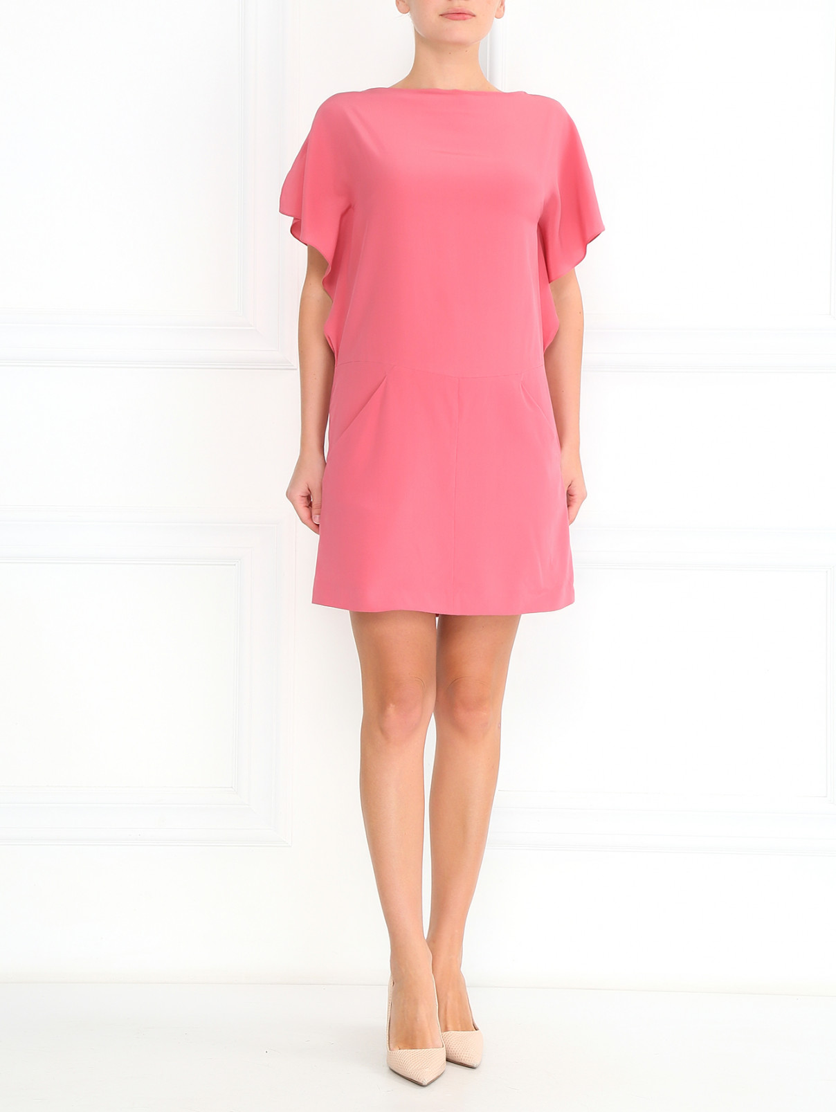 Шелковое платье свободного кроя Cacharel  –  Модель Общий вид  – Цвет:  Розовый