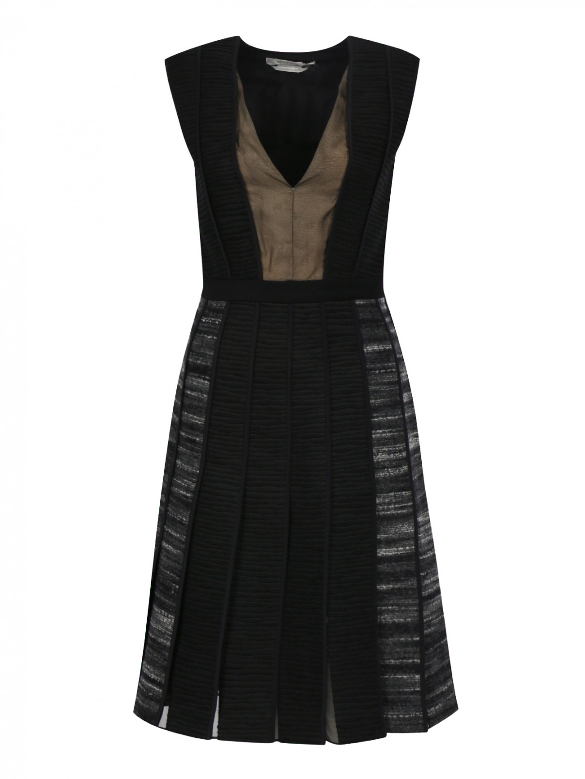 Платье-мини из смешанной шерсти Sportmax  –  Общий вид  – Цвет:  Черный