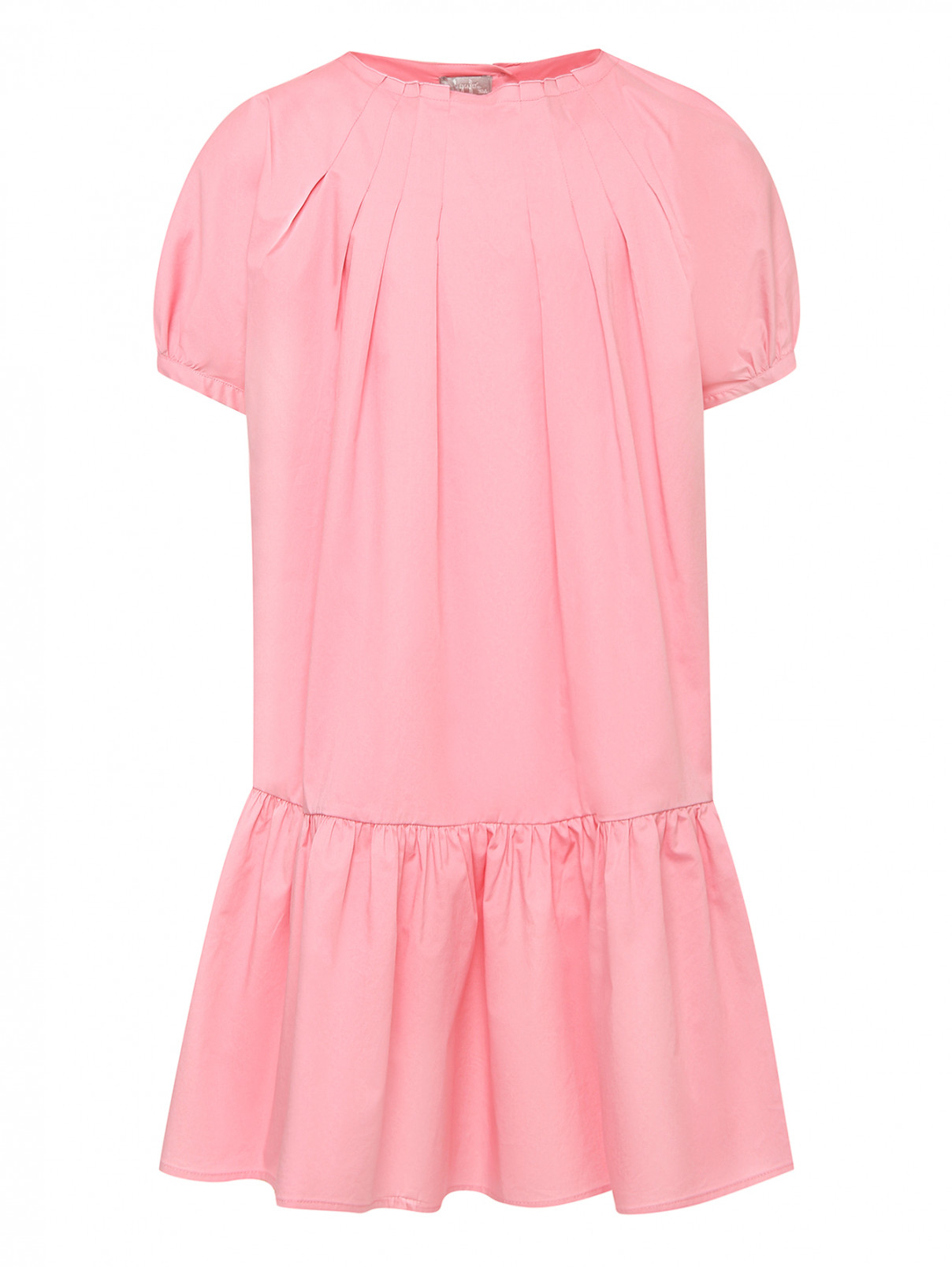 Хлопковое платье со складками Il Gufo  –  Общий вид  – Цвет:  Розовый