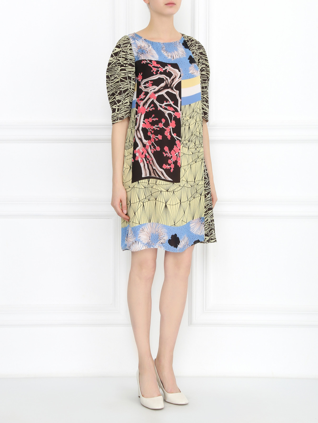 Платье-мини с узором Antonio Marras  –  Модель Общий вид  – Цвет:  Узор