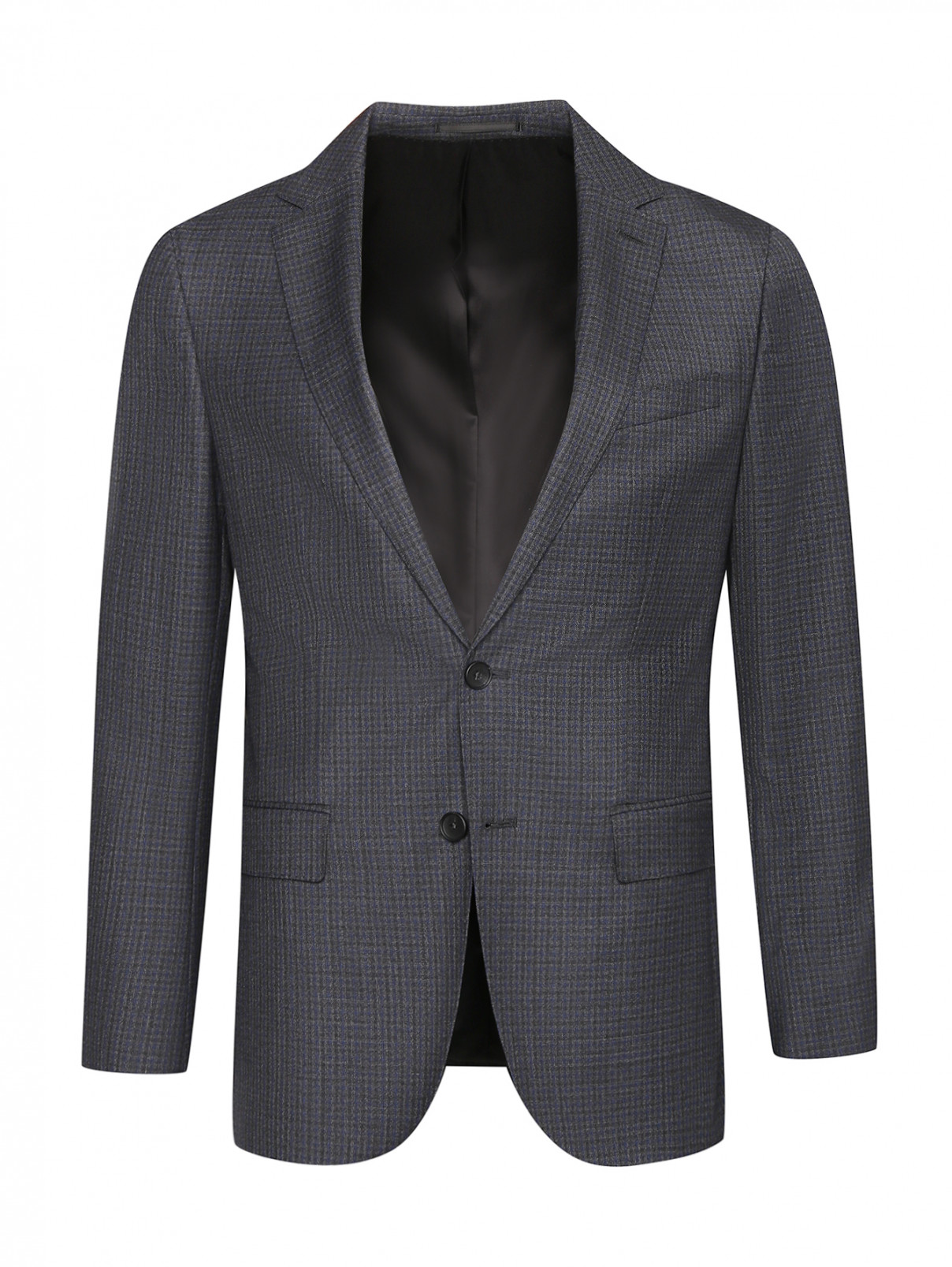 Пиджак из шерсти с узором Boss  –  Общий вид  – Цвет:  Серый