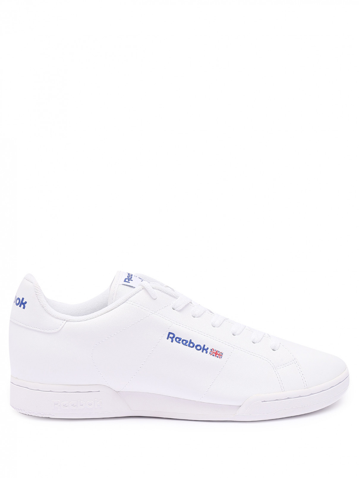 Кеды из гладкой кожи с логотипом Reebok Classic  –  Обтравка1  – Цвет:  Белый