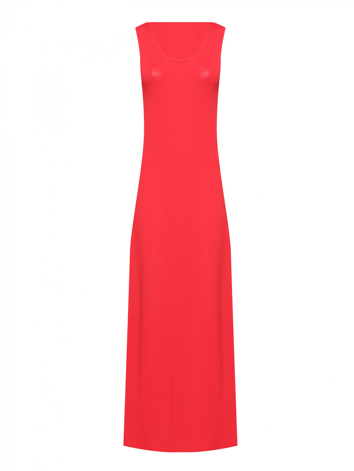 Трикотажное платье-макси Weekend Max Mara  –  Общий вид  – Цвет:  Красный