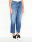 Укороченные джинсы с потертостями J Brand  –  МодельВерхНиз