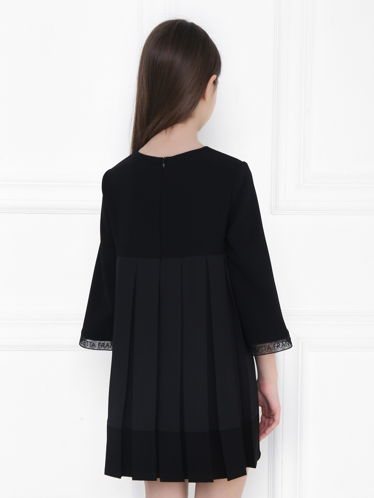 Однотонное платье свободного кроя Elisabetta Franchi  –  МодельВерхНиз1  – Цвет:  Черный