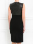 Трикотажное платье-футляр из шерсти с вставкой из кожи Jean Paul Gaultier  –  Модель Верх-Низ1